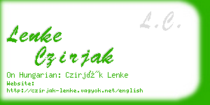 lenke czirjak business card